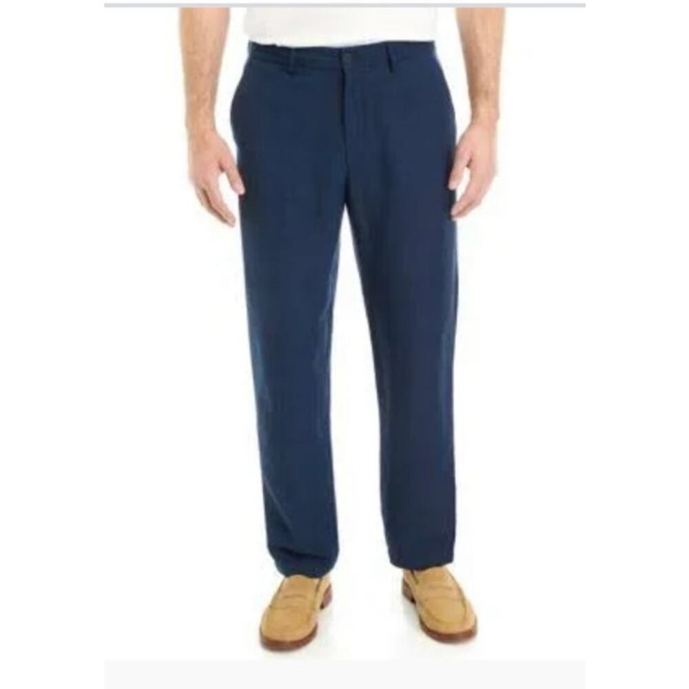 Magashoni Man Linen Blend Resort Pants Navy Blue